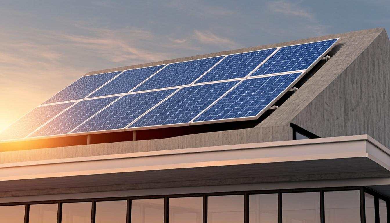 Instalación fotovoltaica SUN-RUNERS al atardecer